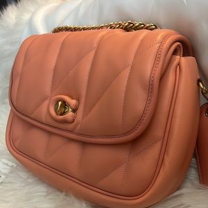 Coach Quilted Pillow Madison in light coral